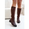Dámské Zateplené Kozačky Nad Kolena Na Zip Hnědé Ivasira (Veľkosť 36)