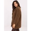 Dámsky kabát farba hnedá kód IT-PL-96775.19P : na temu obdobie Jeseň / zima (Farba Hnedá, Veľkosť ONE SIZE)