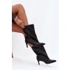 Nazouvací dámské boty na jehlové podpatku černé Solvienne (Veľkosť 39)
