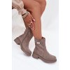 Zateplené dámské kotníkové boty na nízkém podpatku šedé Mirellea (Veľkosť 37)