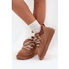 Semišové zimní boty pro ženy s kožešinou a silnými šněrováním Vinceza 97963 Camel (Veľkosť 36)