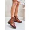 Zateplené kotníkové boty na plochém podpatku s ozdobou Camel Leonise (Veľkosť 36)