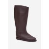 Vysoké dámské holínky na ploché podrážce čokoládové Melianne (Veľkosť 36)