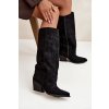 Dámské kovbojky na zip Černé Isalina (Veľkosť 36)