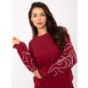 Dámska blúzka bez kapucne bordová RV-BZ-A176.56 (Farba Bordová, Veľkosť ONE SIZE)