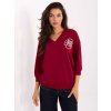 Dámska blúzka over size bordová RV-BZ-A891.21P (Farba Bordová, Veľkosť ONE SIZE)