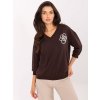 Dámska blúzka over size tmavo-hnedá RV-BZ-A891.21P (Farba Tmavo-hnedá, Veľkosť ONE SIZE)