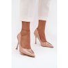 Lakované lodičky so zlatým detailom béžove paivelle / 9774 BEIGE (Veľkosť 38)