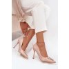 Lakované lodičky so zlatým detailom béžove paivelle / 9774 BEIGE (Veľkosť 38)