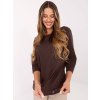 Dámska blúzka over size tmavo-hnedá RV-BZ-A804.05P (Farba Tmavo-hnedá, Veľkosť ONE SIZE)