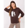 Dámska blúzka over size tmavo-hnedá RV-BZ-A820.27P (Farba Tmavo-hnedá, Veľkosť ONE SIZE)
