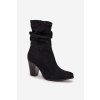 Dámské kotníkové boty na sloupku s mačkáním Černé Jovessa (Veľkosť 36)