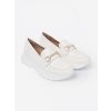 Biele dámske mokasíny na platforme Shelvt kod CCC -1- A727W (Veľkosť 38)
