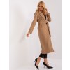 Dámsky kabát farba hnedá camel kód TW-PL-BI-5312-1.31 : na temu obdobie Jeseň / zima (Farba Hnedá camel, Veľkosť S)