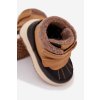 Detské zimné členkové topánky snehule na suchý zips camel darlene / 25DZ23-9512 CAMEL-BLK (Veľkosť 23)