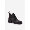 Kožené dámské kotníkové boty na klínu s ozdobou D a JC52-869 Černé (Veľkosť 36)