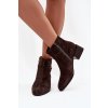 Dámské boty z přírodního semiše na klínu zateplené D&A CR52-651 čokoládové (Veľkosť 37)