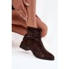 Dámské boty z přírodního semiše na klínu zateplené D&A CR52-651 čokoládové (Veľkosť 37)