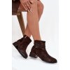 Dámské boty z přírodního semiše na klínu zateplené D&A CR52-651 čokoládové (Veľkosť 37)