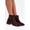 Dámské boty z přírodního semiše na klínu zateplené D&A CR52-651 čokoládové (Veľkosť 37)