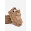 Detské tenisky zateplené plyšovým kožúškom béžove mireen / 20404-1C/2C/3C BEIGE (Veľkosť 25)