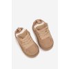 Detské tenisky zateplené plyšovým kožúškom béžove mireen / 20404-1C/2C/3C BEIGE (Veľkosť 25)