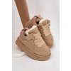 Detské tenisky zateplené plyšovým kožúškom béžove mireen / 20404-1C/2C/3C BEIGE (Veľkosť 25)