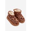 Detské mládežnické snehule zateplené s kožušinkou leopardí vzor hnedé mireya / 20400-1/E2E/3E LEOPARD (Veľkosť 27)