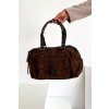 Kabelka z eko sametu čokoládová gressa / 6551 COFFEE (Veľkosť Uni)