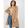 Dámsky kabát farba hnedá camel kód TW-PL-BI-23314.00P : na temu obdobie Jeseň / zima (Farba Hnedá camel, Veľkosť S)