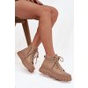 Dámske zateplené čižmy trapery na platforme camel carenna / 24BT26-7376 CAMEL (Veľkosť 39)