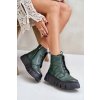 Zazoo 60472 Kožené Boty Na Platformě A Klínu Tmavě Zelené (Veľkosť 37)