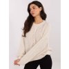 Dámsky sveter farba Svetlo-béžová kód MI-SW-1610.18 (Farba Svetlo-béžová, Veľkosť ONE SIZE)