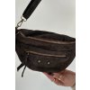 hnedé kožená taška na opasek romilly / LD002 MARRON (Veľkosť Uni)