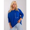 Dámska blúzka plus size kobaltovo-modrá RV-BZ-9088.53P (Farba Kobaltovo-modrá, Veľkosť ONE SIZE)