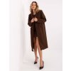 Dámsky kabát farba tmavo-hnedá kód IT-PL-80320.65 : na temu obdobie Jeseň / zima (Farba Tmavo-hnedá, Veľkosť ONE SIZE)