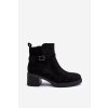 Členkové topánky na podpätku  čierne kód obuvi SP231 BLACK (Veľkosť 37)