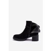 Členkové topánky na podpätku  čierne kód obuvi SP231 BLACK (Veľkosť 37)