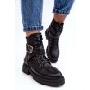 Kožené Černé Botky Workery S Řetízkem Gennee (Veľkosť 36)