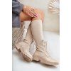 Šnerovací čižmy s elastickým svrškem čierne vamilena / 68129 BEIGE (Veľkosť 38)