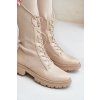Šnerovací čižmy s elastickým svrškem čierne vamilena / 68129 BEIGE (Veľkosť 38)