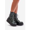 Kožené Botky Workery Na Platformě A Klínu Maciejka 06676-09 Zelené (Veľkosť 36)