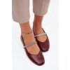 Dámske baleríny s lesklými pásky bordové ilirene / 2732 WINE (Veľkosť 36)