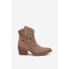 Dámské boty s perforovaným vzorem béžové Nolvina (Veľkosť 38)
