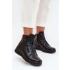 Kožené dámské kotníkové boty s podpatkem vyhřívané Vinceza 39963 Černé (Veľkosť 36)