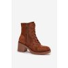 Zateplené dámské kotníkové boty s šněrováním a zipy Camel Paressa (Veľkosť 38)