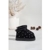 Detské snehule srdíčka čierne gracina / 20401-1A/2A/3A BLACK (Veľkosť 21)
