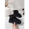 Detské snehule s kvetmi čierne gracina / 20401-1E/2E/3E BLACK (Veľkosť 21)