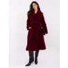 Dámsky kabát farba bordová kód IT-PL-97150.26 : na temu obdobie Jeseň / zima (Farba Bordová, Veľkosť ONE SIZE)