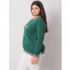 Dámska blúzka plus size tmavo-zelená RV-BZ-7157.87P (Farba Okrová, Veľkosť ONE SIZE)
